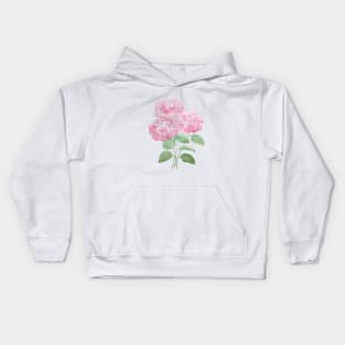 3 pink hydrangea flower ink and watercolor Kids Hoodie